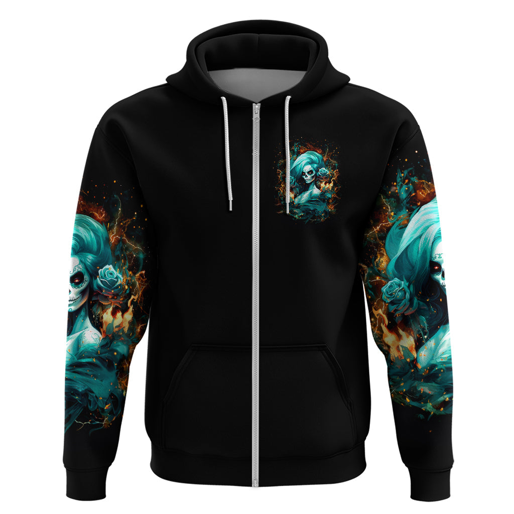 Flame Girl Skull Hoodie Assuming I Was Like Most Girls Was Your First Mistake DT01