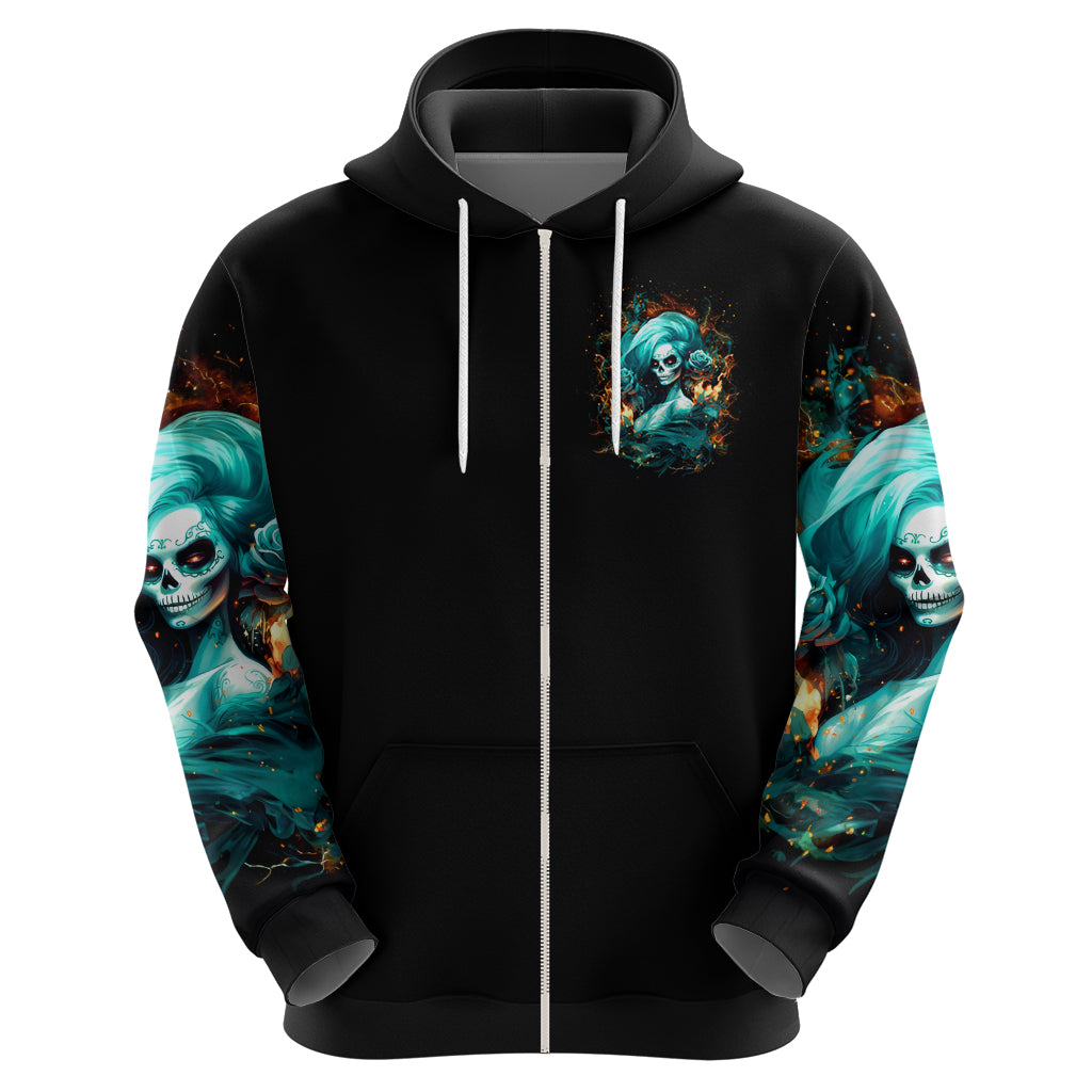 Flame Girl Skull Hoodie Assuming I Was Like Most Girls Was Your First Mistake DT01