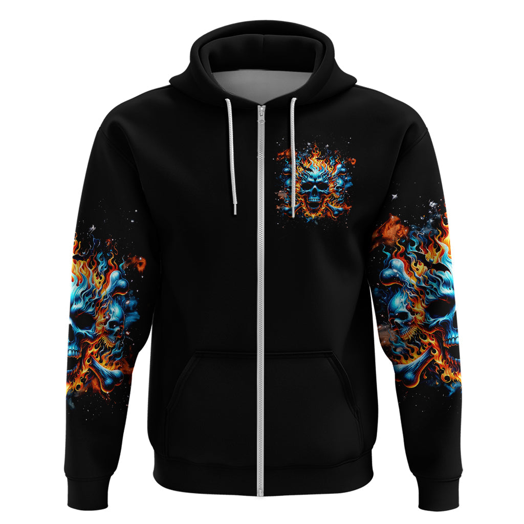 Flame Skull Hoodie When I Was Born The Devil Said Ohh Shit Competition DT01