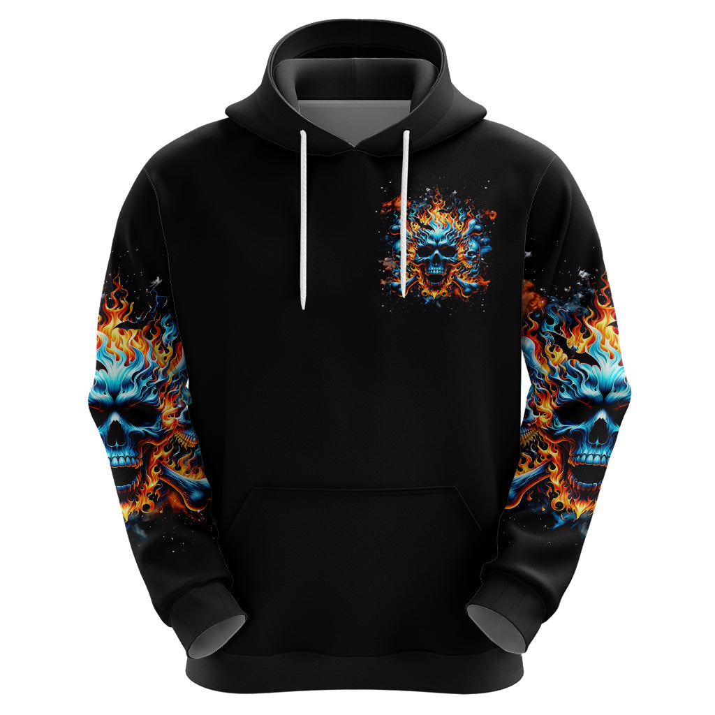 Flame Skull Hoodie When I Was Born The Devil Said Ohh Shit Competition DT01