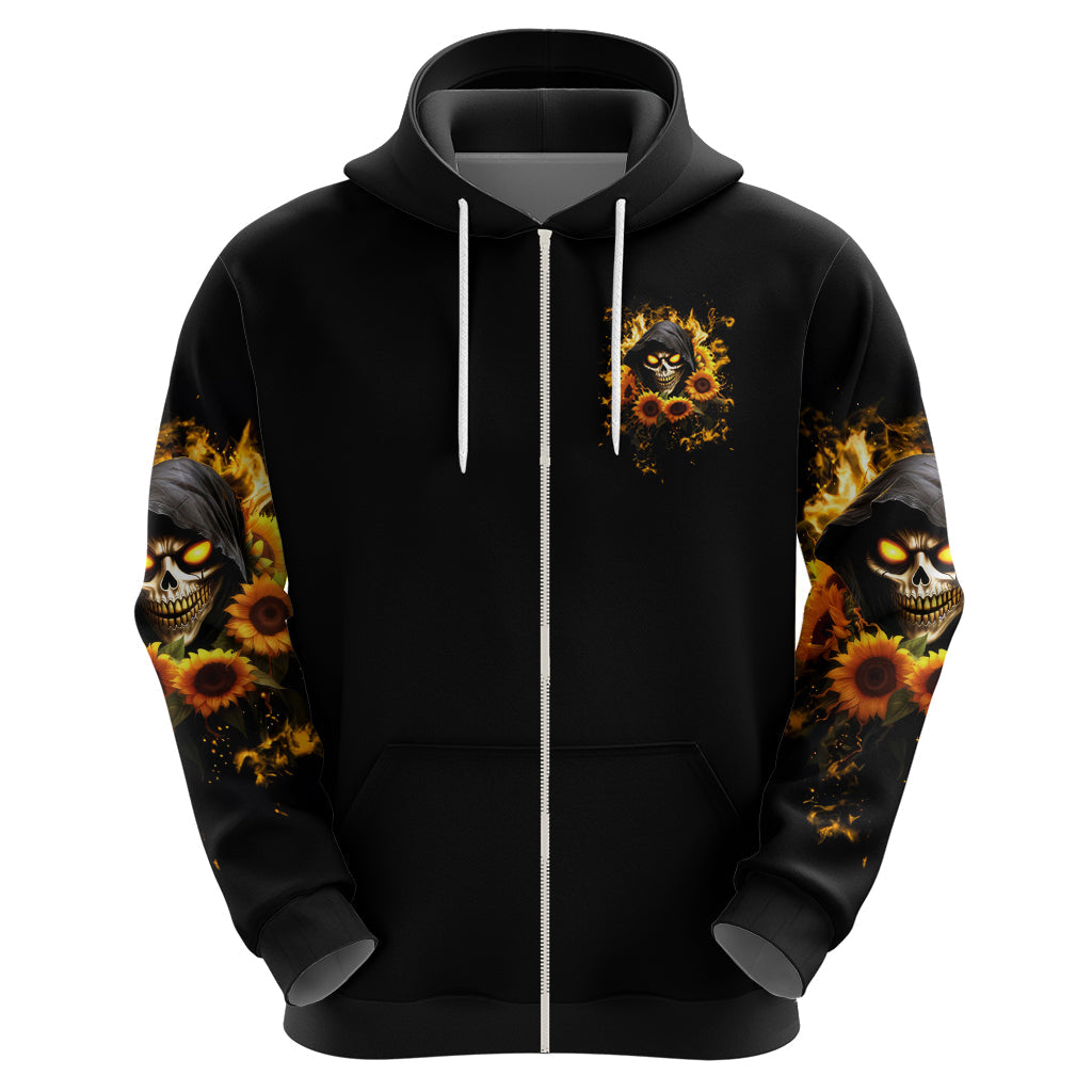 Sunflower Skull Hoodie Assuming I Was Like Most Girls Was Your First Mistake DT01