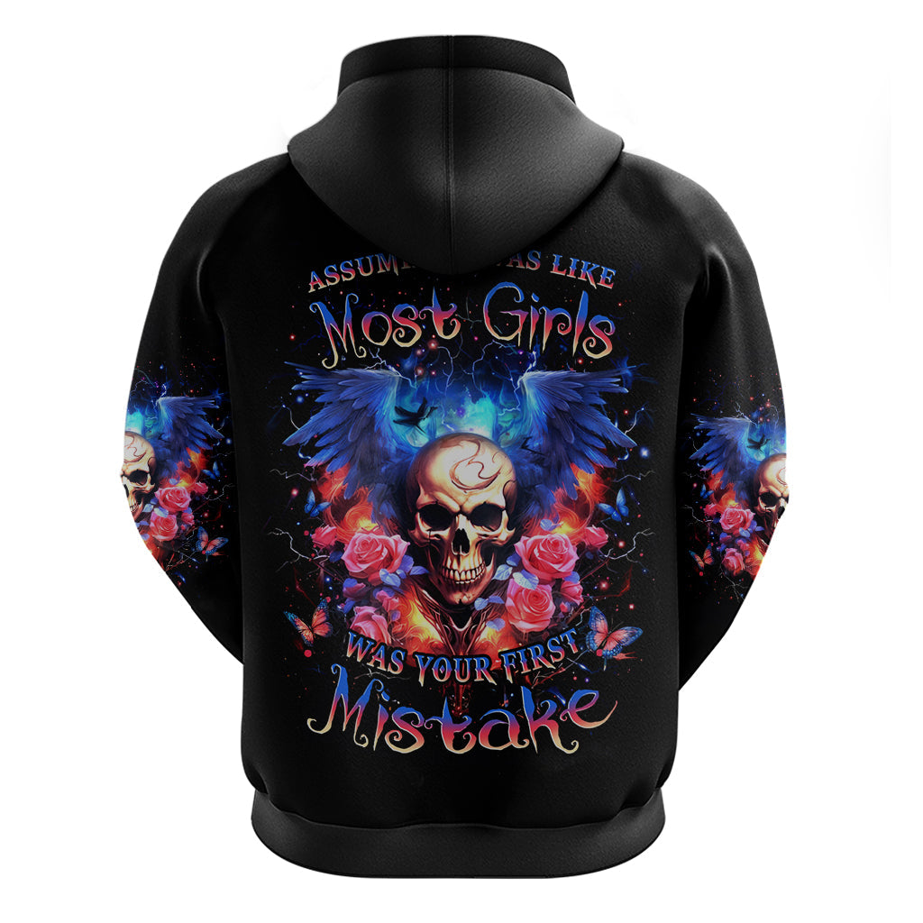 Fairy Skull Hoodie Assuming I Was Like Most Girls Was Your First Mistake DT01