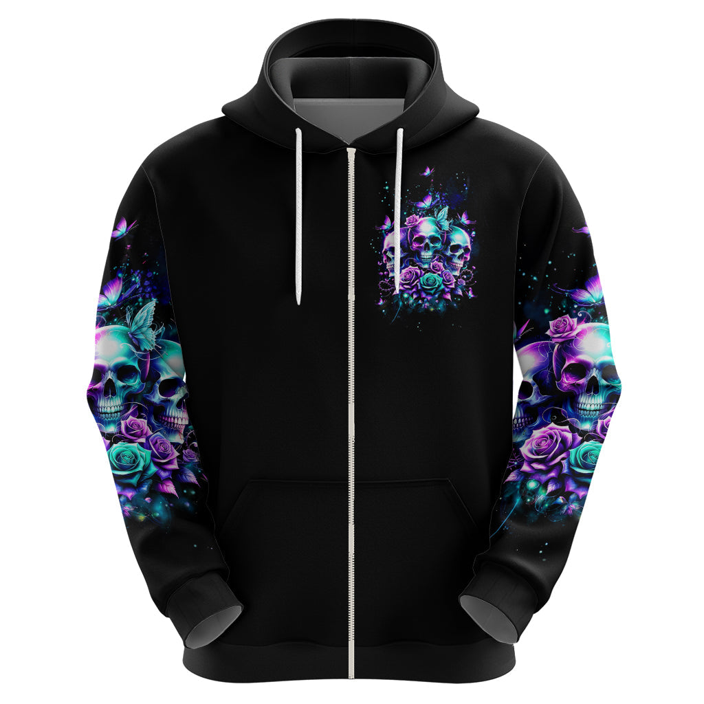 Rose Skull Hoodie Stuck Between IDK IDC And IDGAF DT01