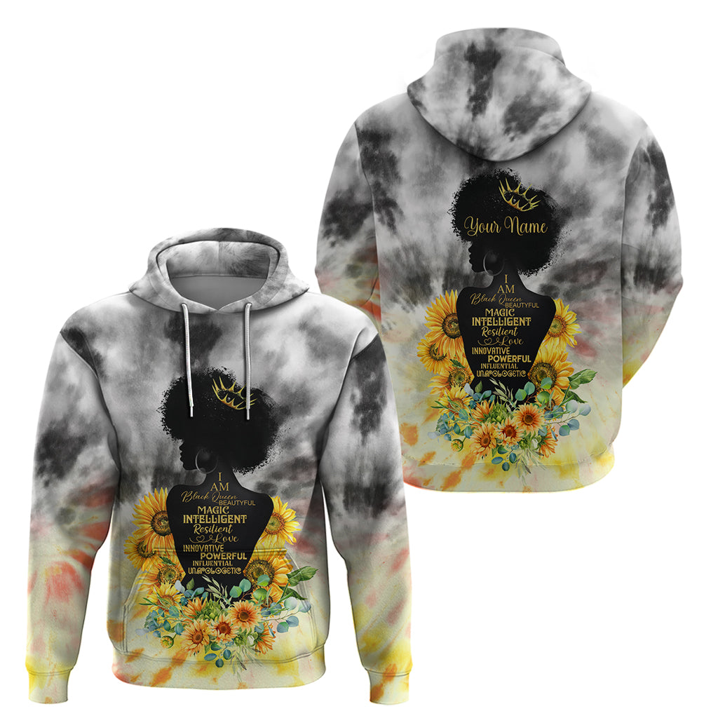 I Am Black Queen Hoodie Flowers Retro Style DT02