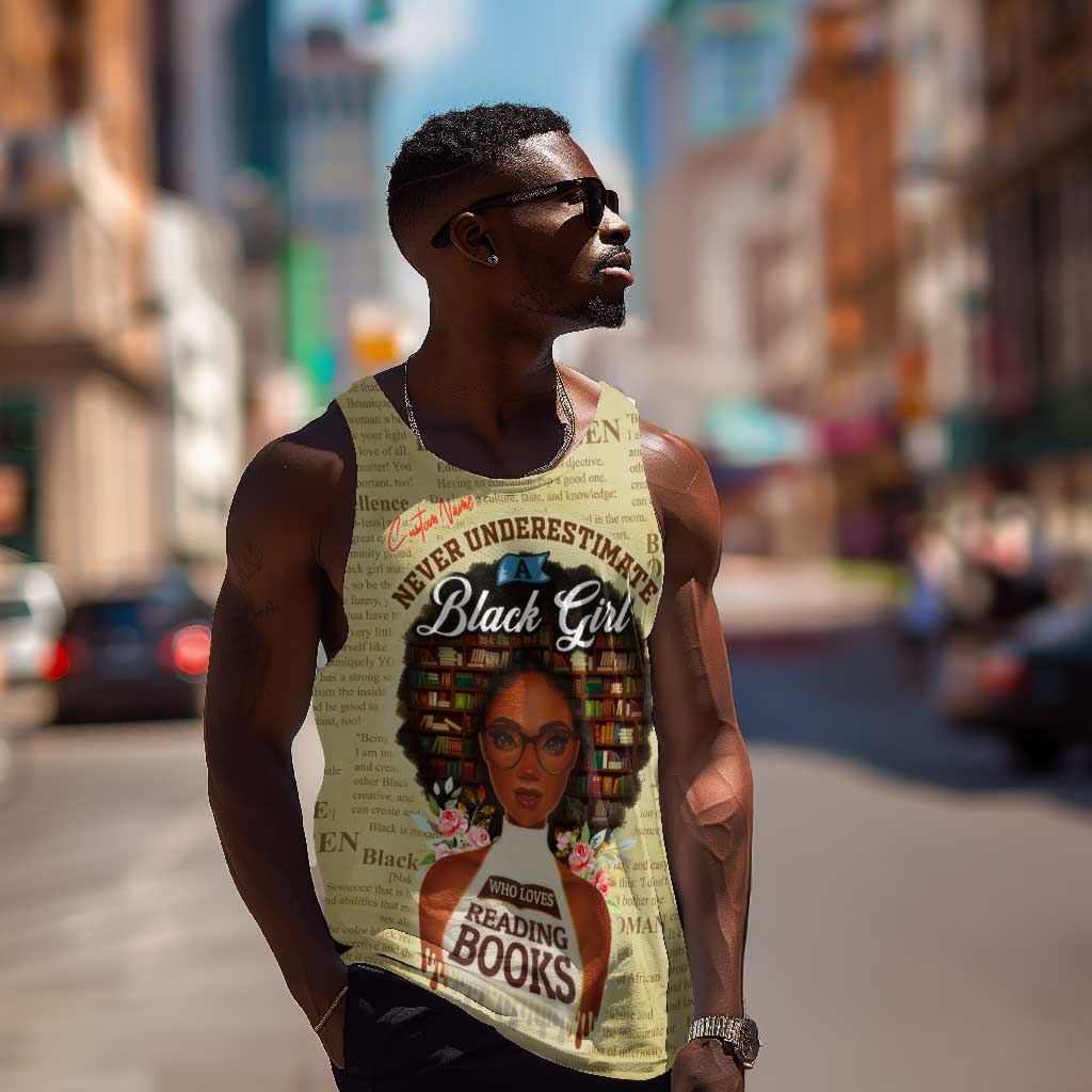 Personalized Black Girl African Men Tank Top Never Underestimate A Book Lover DT02