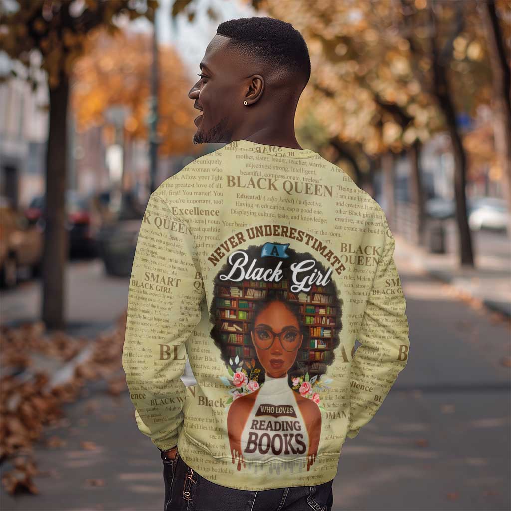 Personalized Black Girl African Sweatshirt Never Underestimate A Book Lover DT02