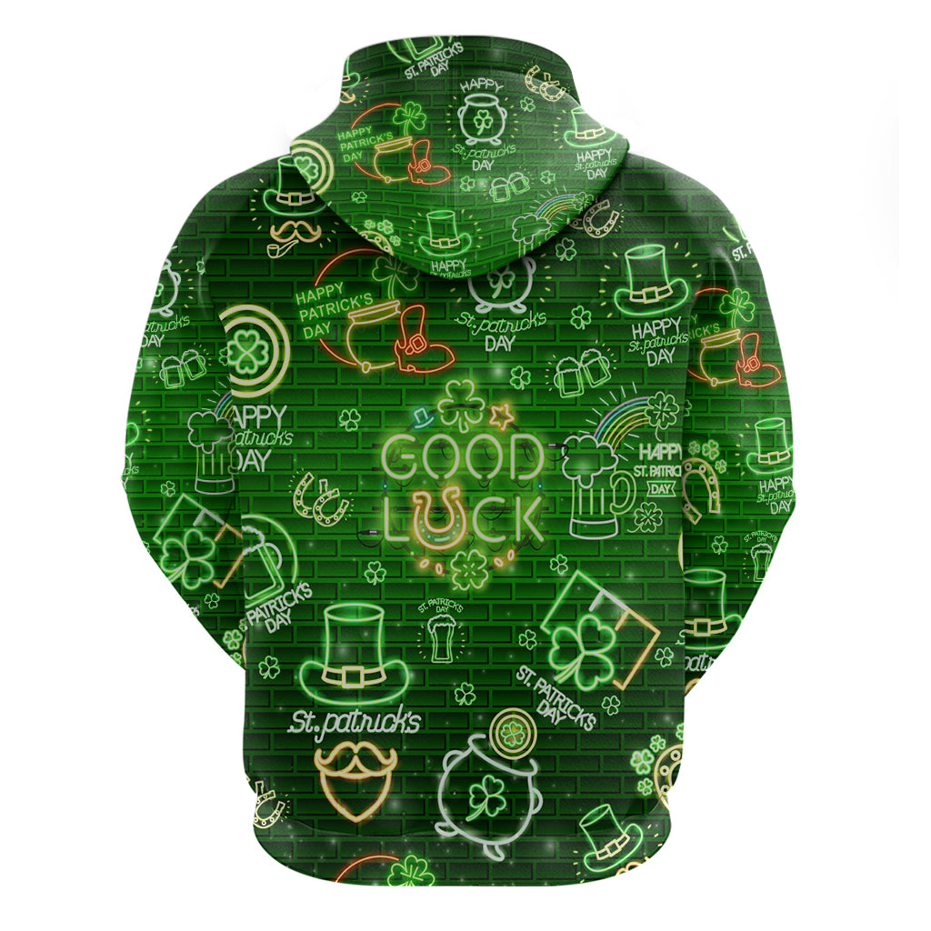 Ireland St Patrick's Day Hoodie Symbols Neon DT02