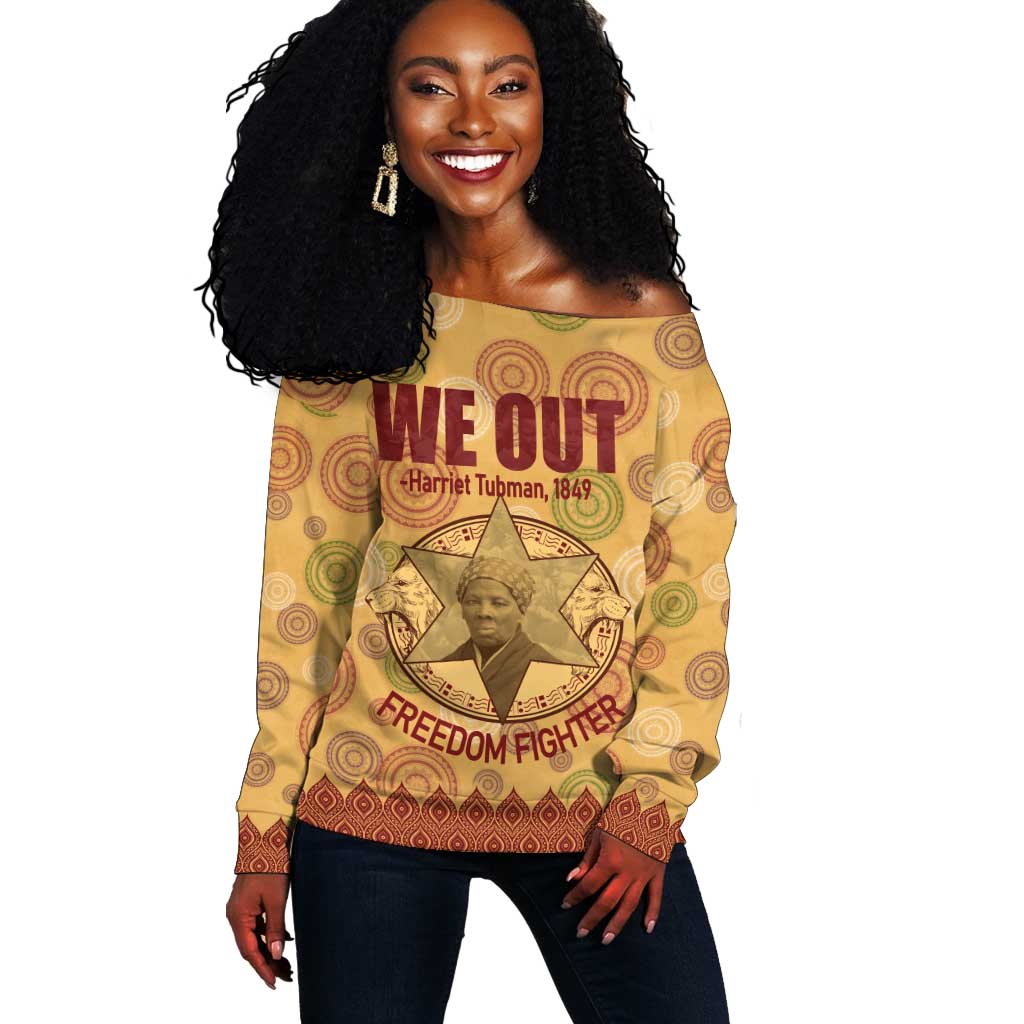 We Out 1849 African-American Off Shoulder Sweater Harriet Tubman DT02