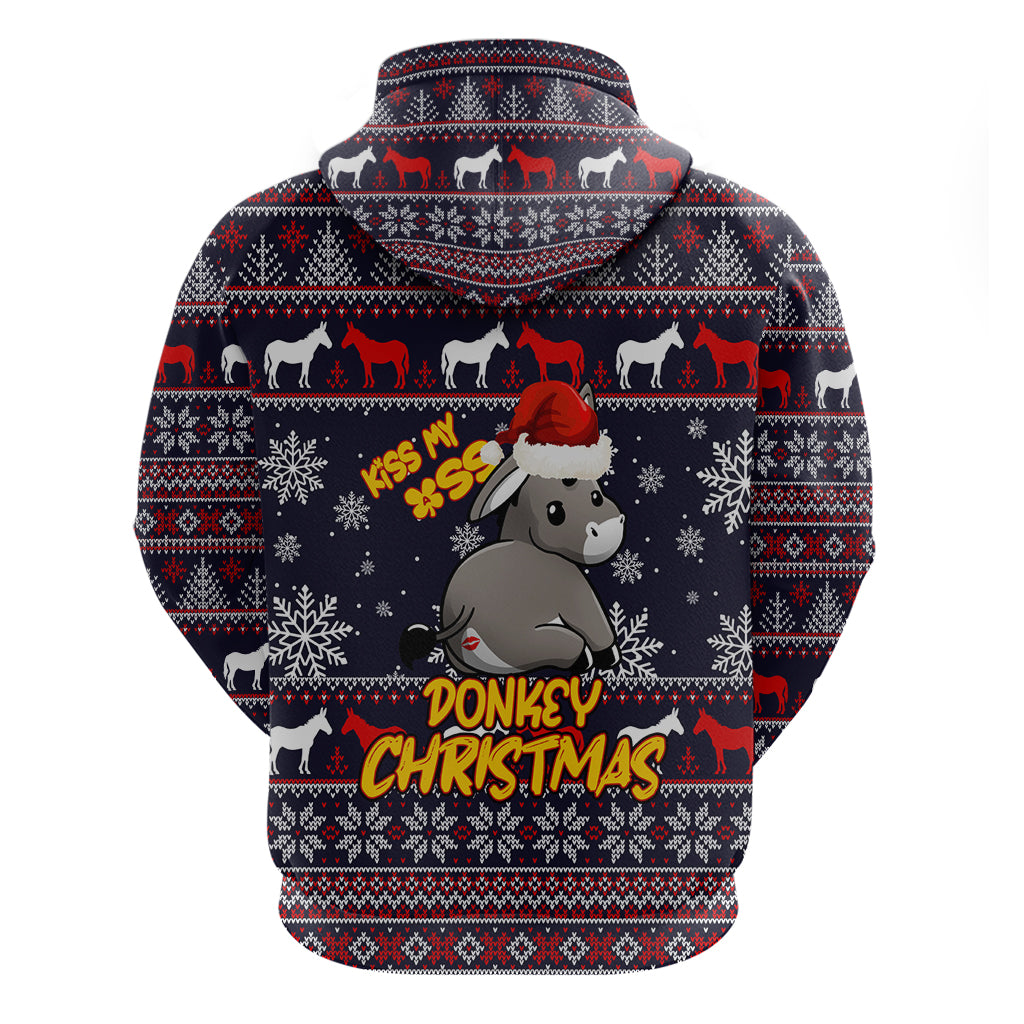 Funny Donkeys Christmas Hoodie Merry Kissmyass DT02
