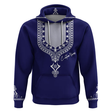 Printed Dashiki African Hoodie Blue DT02