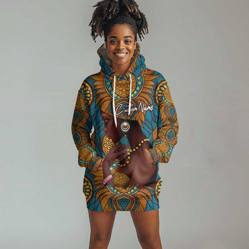 Personalized Black Girl Flora Hoodie Dress African Women DT02