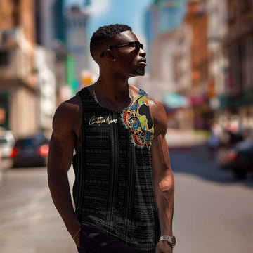 Personalized Sleeve African Pattern Men Tank Top Multi-Colored DT02