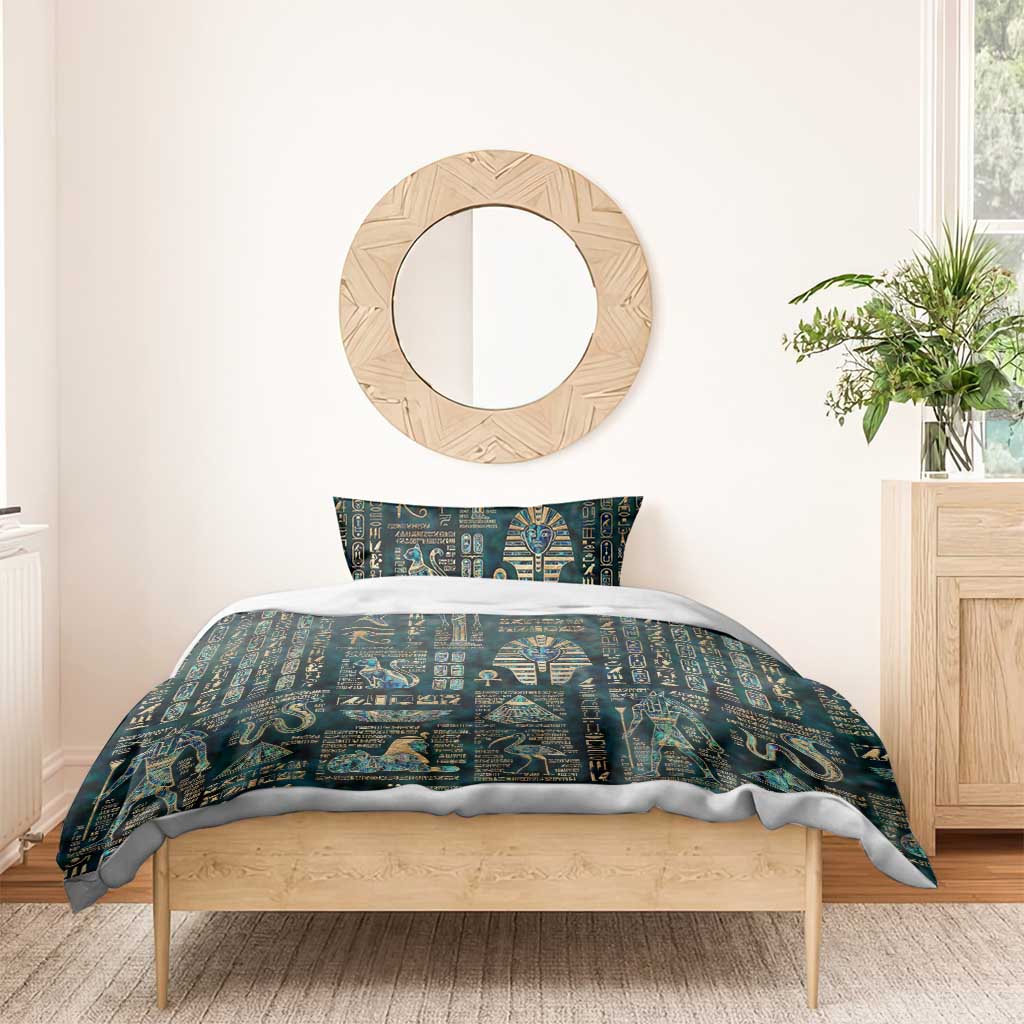 Egyptian Hieroglyphs And Deities Bedding Set DT02