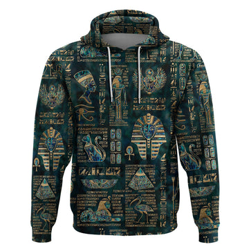 Egyptian Hieroglyphs And Deities Hoodie DT02