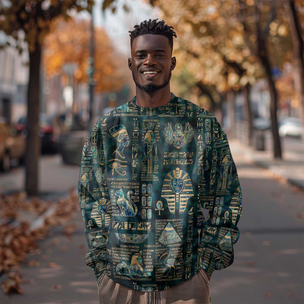 Egyptian Hieroglyphs And Deities Sweatshirt DT02