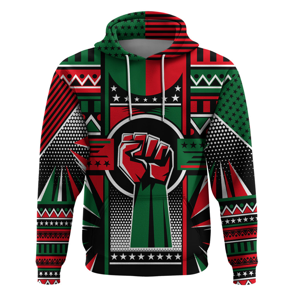 Power Fist And Patterns In Pan African Hoodie DT02