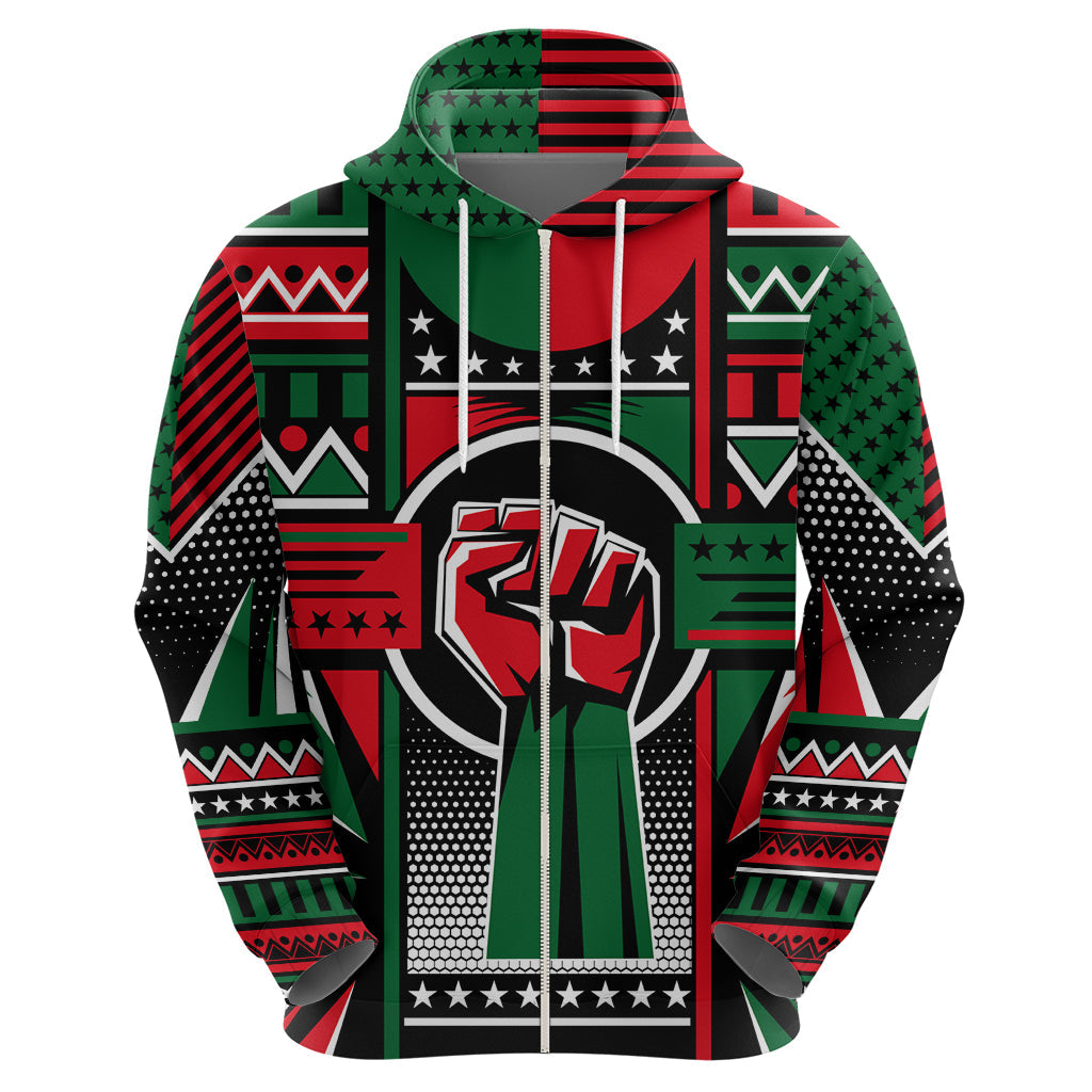 Power Fist And Patterns In Pan African Hoodie DT02