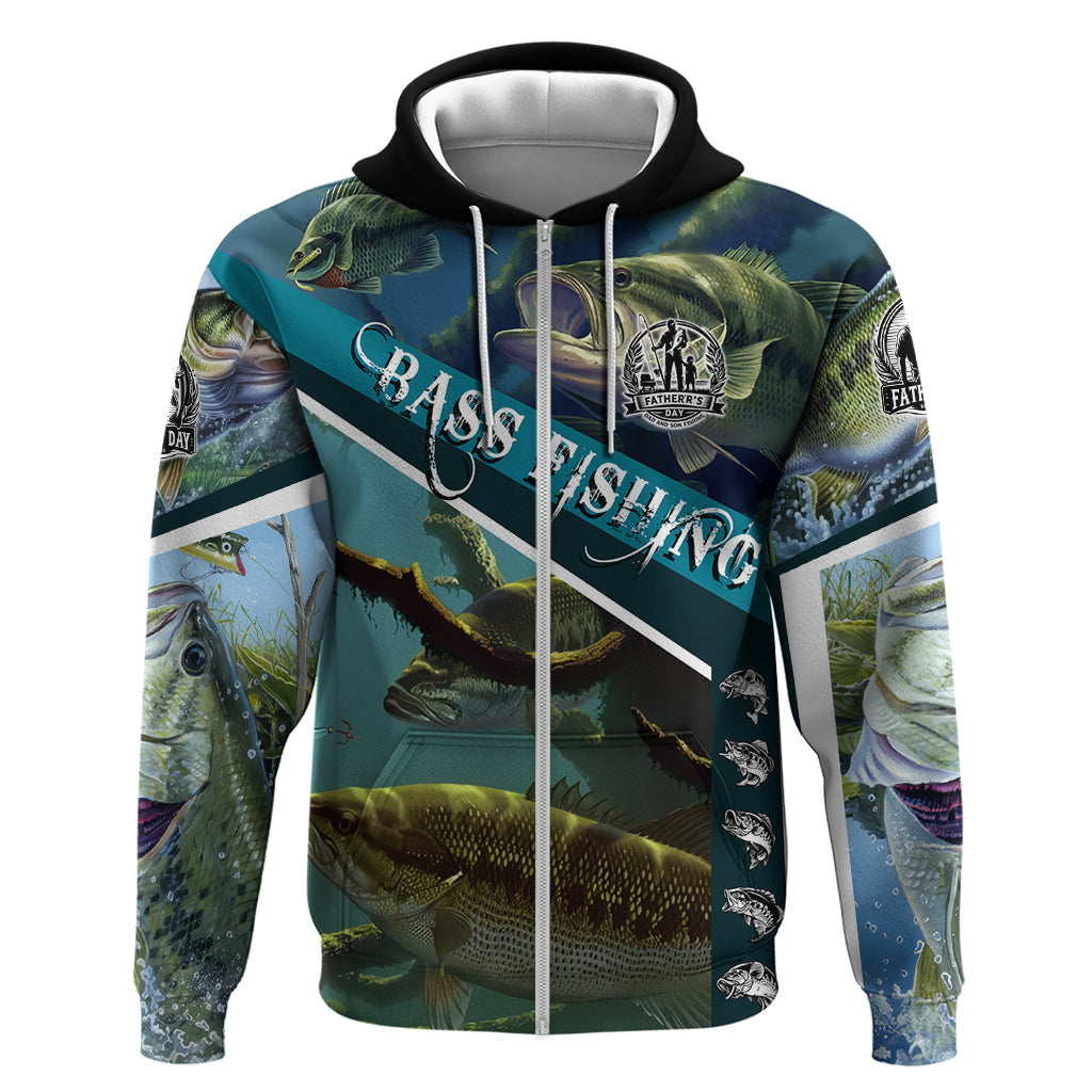 Happy Father's Day Bass Fishing Hoodie Dad and Son DT02