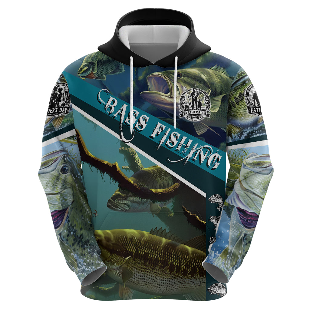 Happy Father's Day Bass Fishing Hoodie Dad and Son DT02
