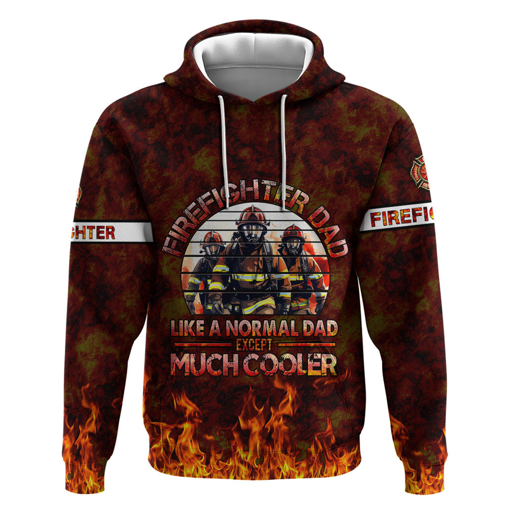 Father and Kids Firefighter Hoodie Like A Normal Dad DT02