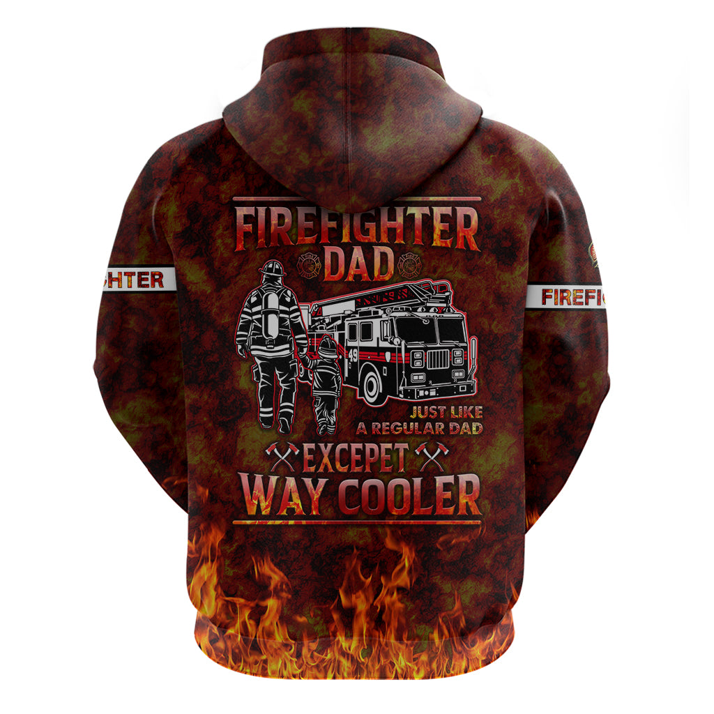 Father and Kids Firefighter Hoodie Like A Normal Dad DT02