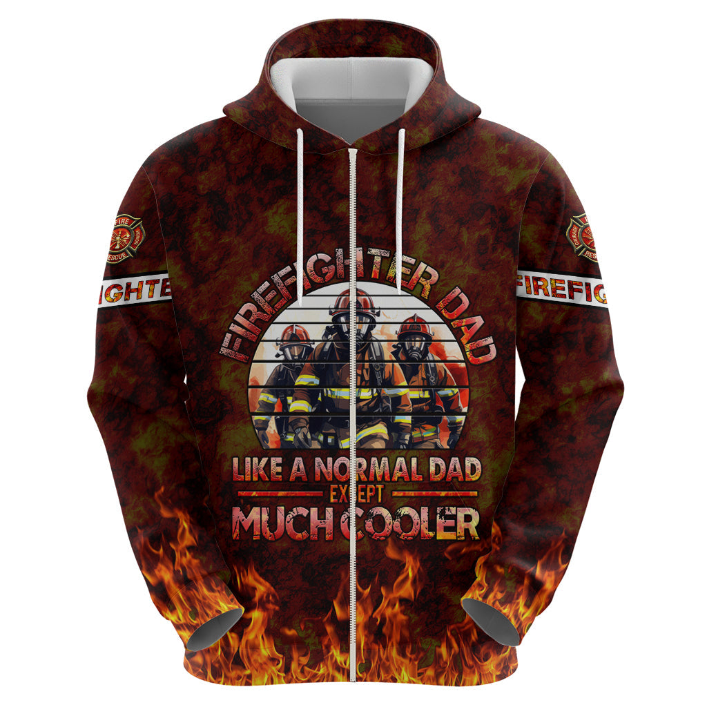 Father and Kids Firefighter Hoodie Like A Normal Dad DT02