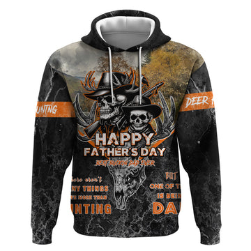Father's Day Skull Deer Hunting Hoodie Best Buckin Dad Ever DT02