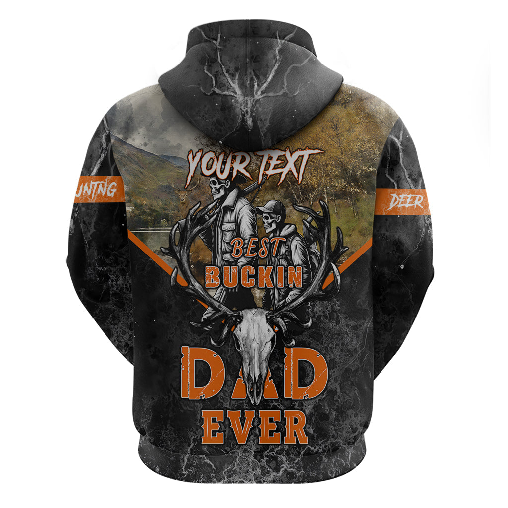 Father's Day Skull Deer Hunting Hoodie Best Buckin Dad Ever DT02