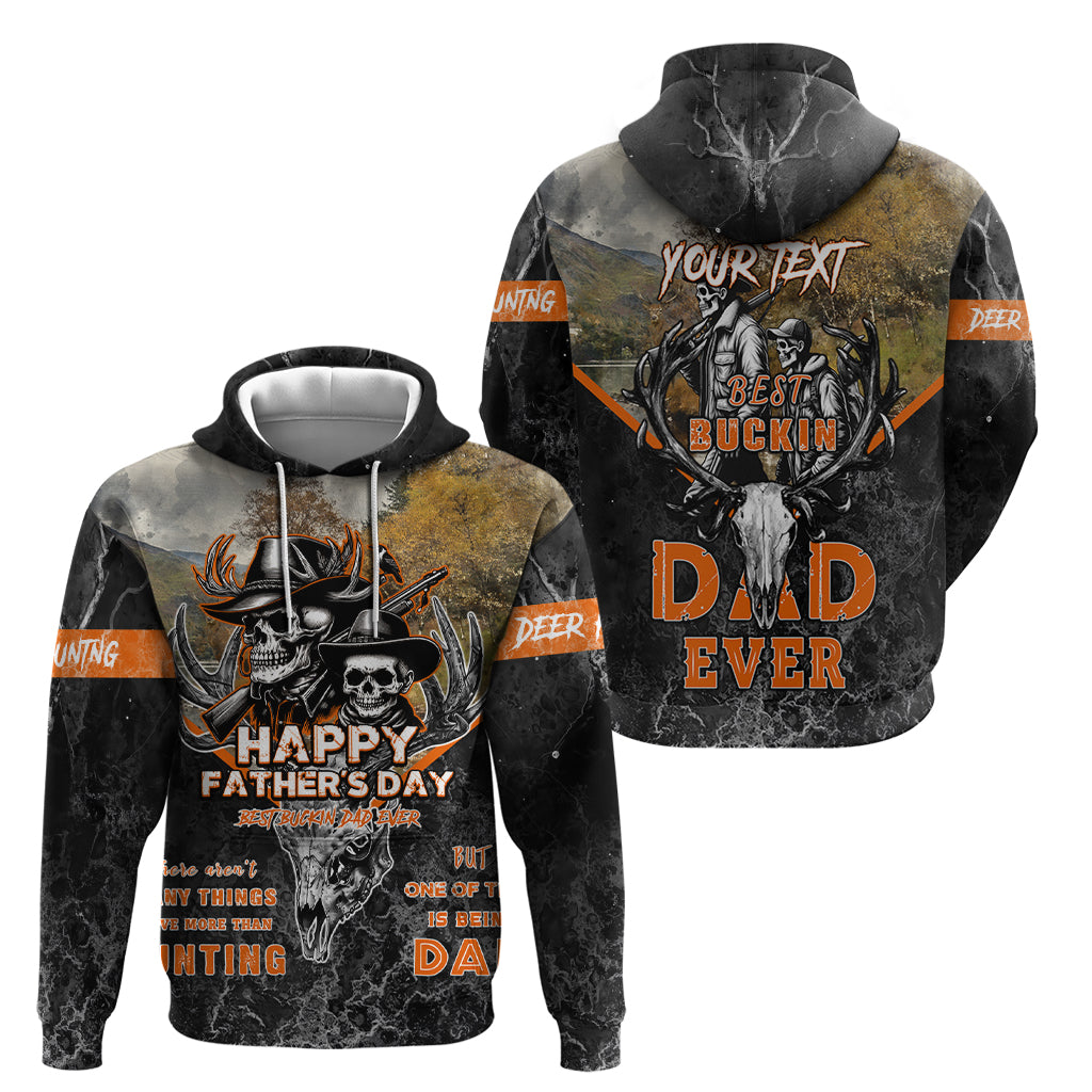 Father's Day Skull Deer Hunting Hoodie Best Buckin Dad Ever DT02