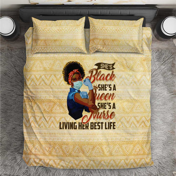 Afro Nurses Bedding Set Black Queen African DT02