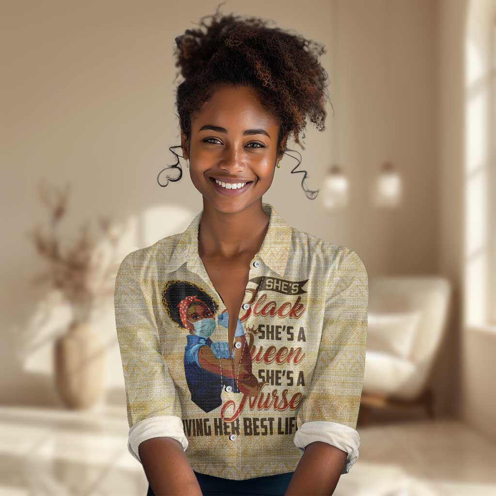 Afro Nurses Women Casual Shirt Black Queen African DT02