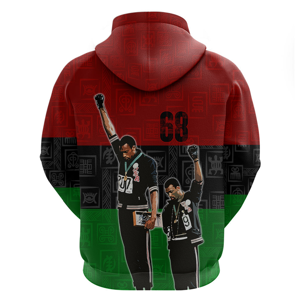 Mexico City 1968 African American Hoodie Black Power Salute DT02
