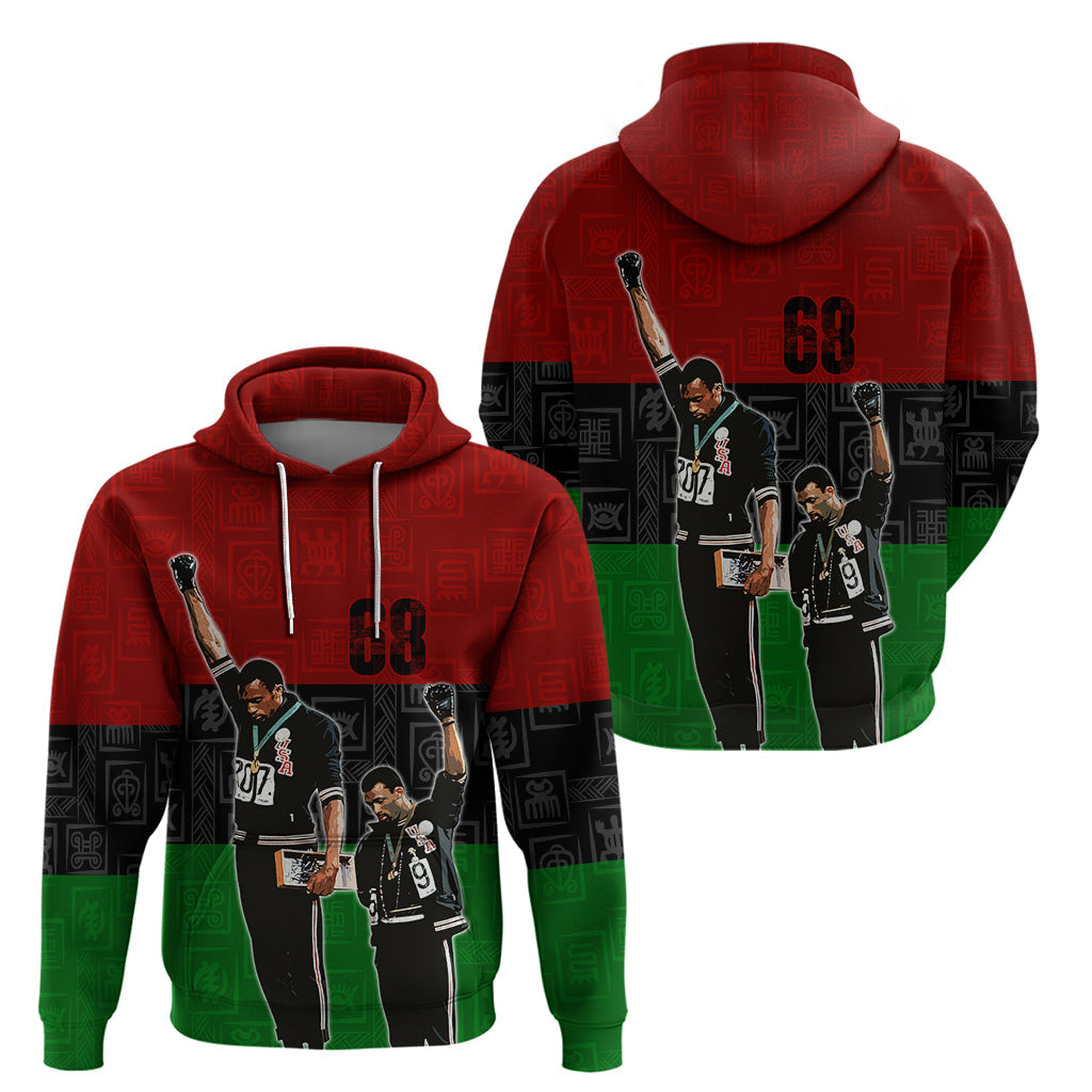 Mexico City 1968 African American Hoodie Black Power Salute DT02