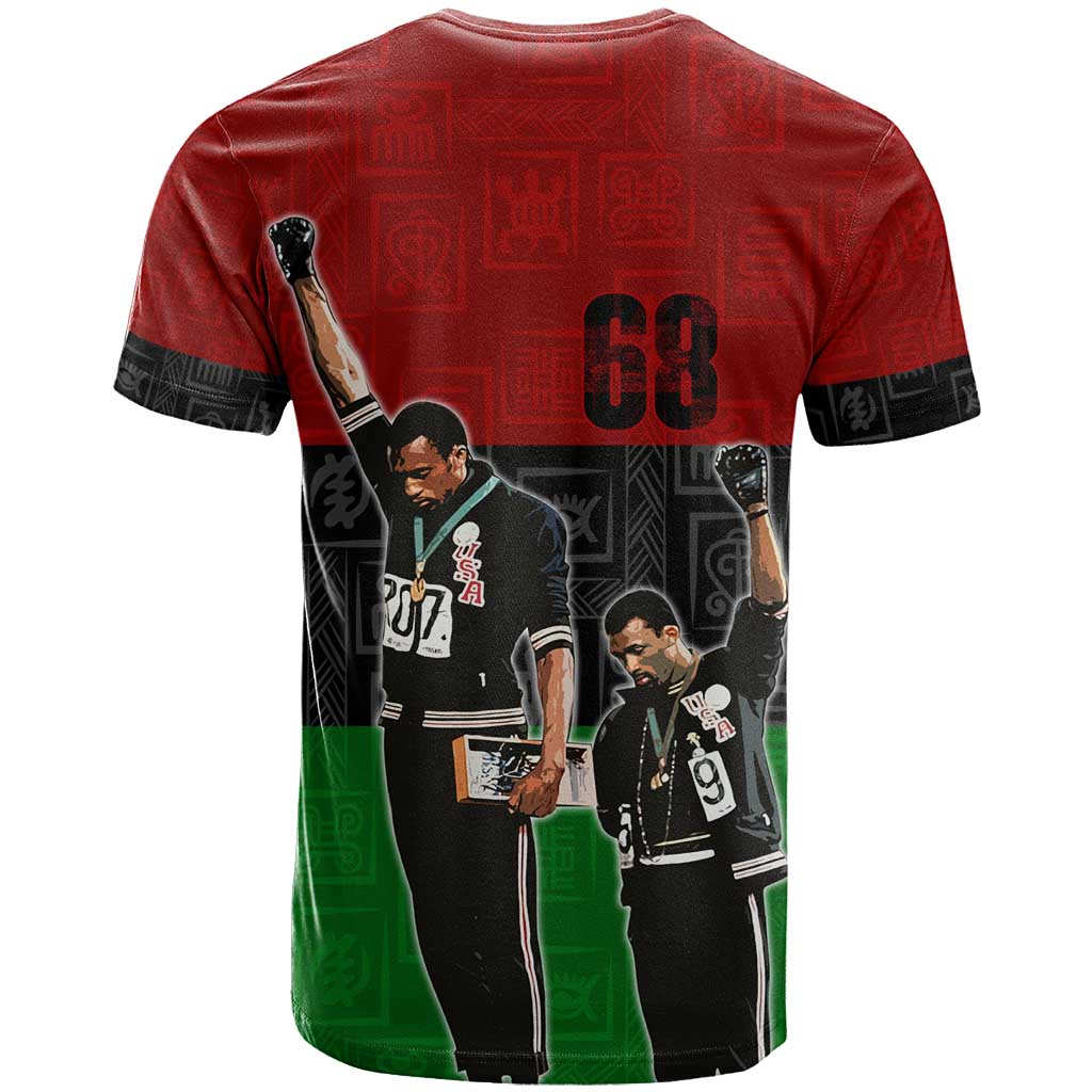 Mexico City 1968 African American T shirt Black Power Salute DT02