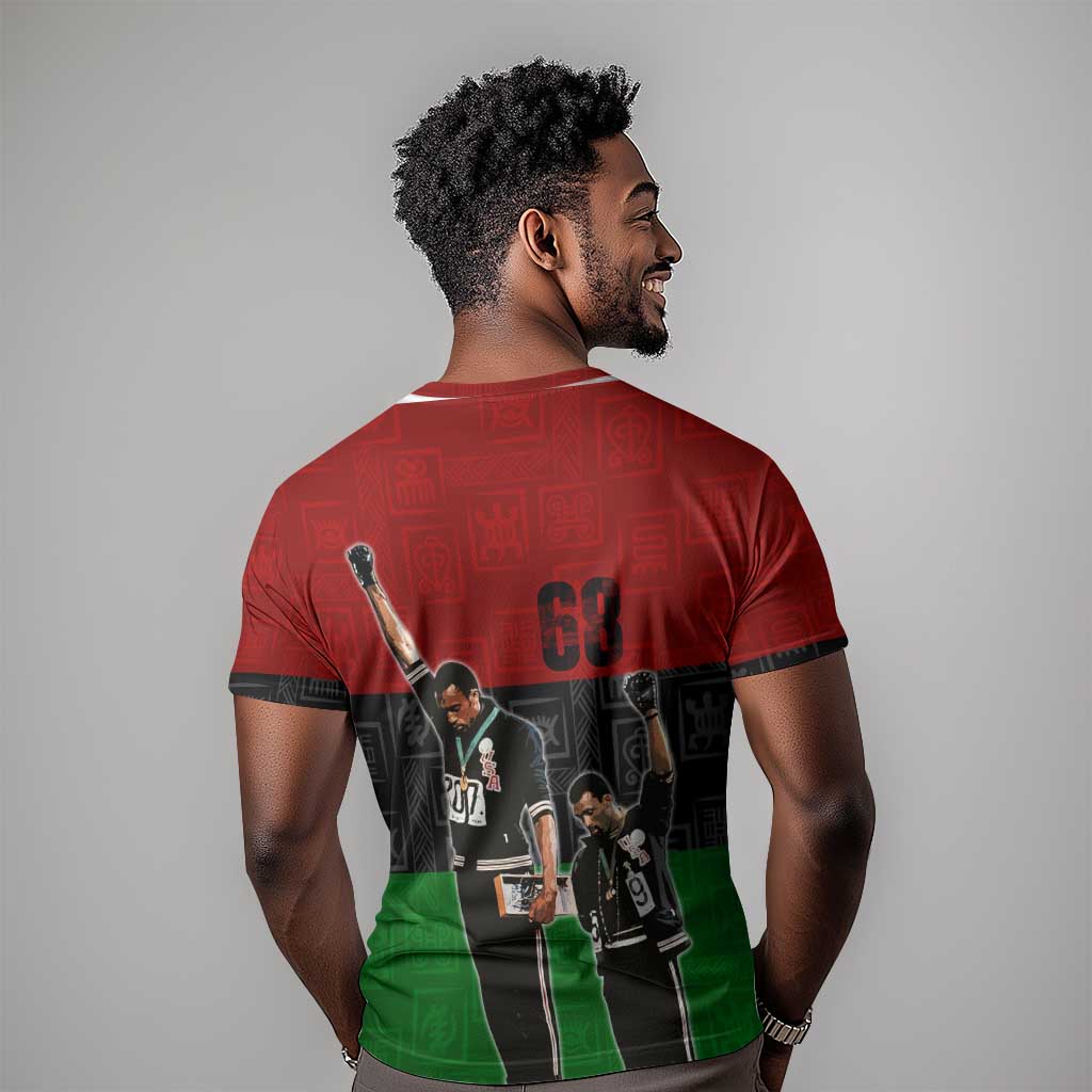 Mexico City 1968 African American T shirt Black Power Salute DT02