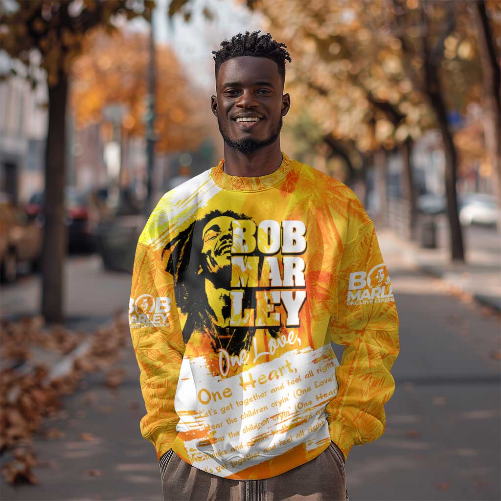 Legend Bob Reggae Afro Sweatshirt One Love One Heart Tropical Leaf DT02