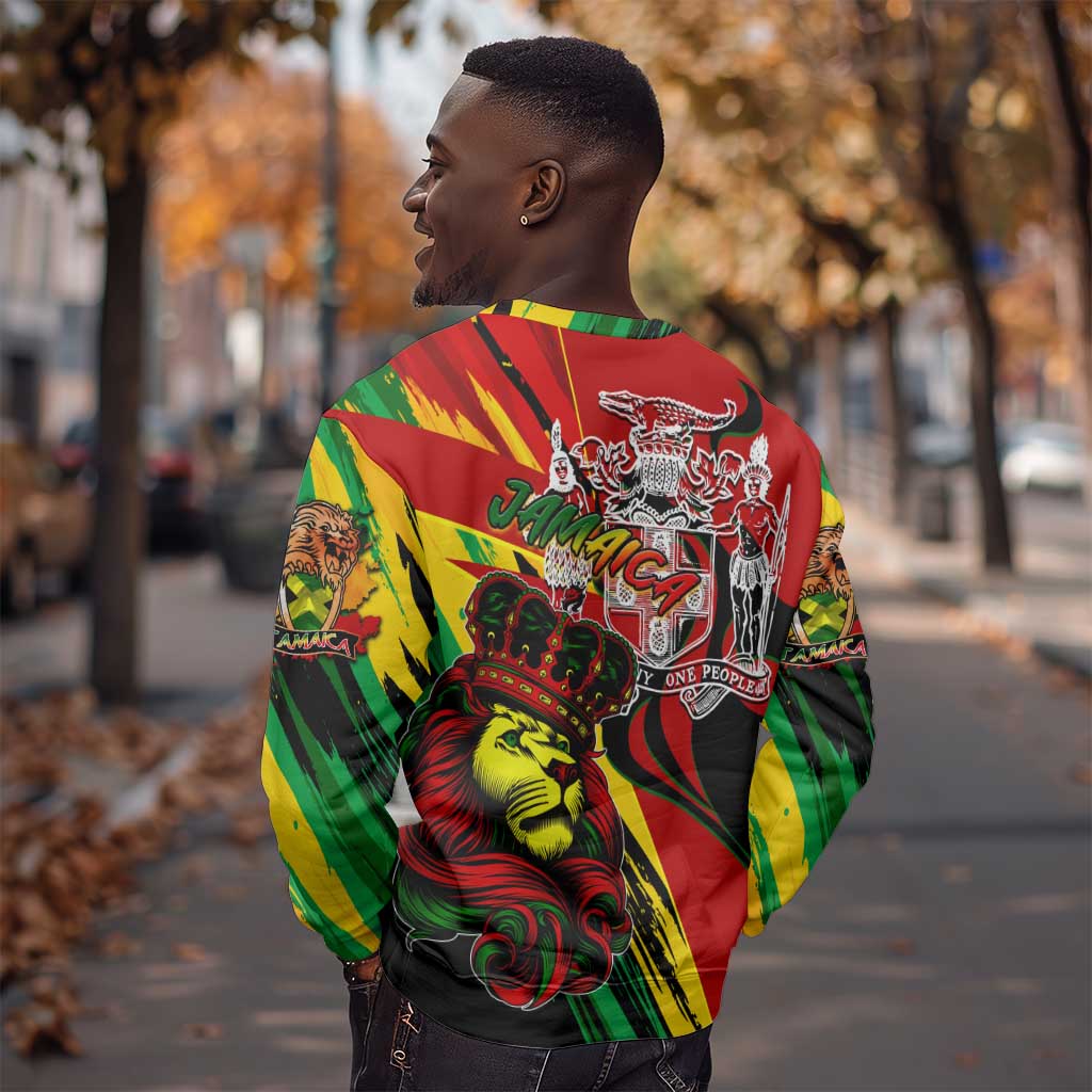 Afro Jamaica Lion Sweatshirt Coat Of Arms Rastafarianism DT02
