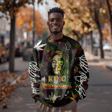 King Of Reggae Legend Bob Sweatshirt Peace and Love DT02