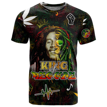 King Of Reggae Legend Bob T shirt Peace and Love DT02