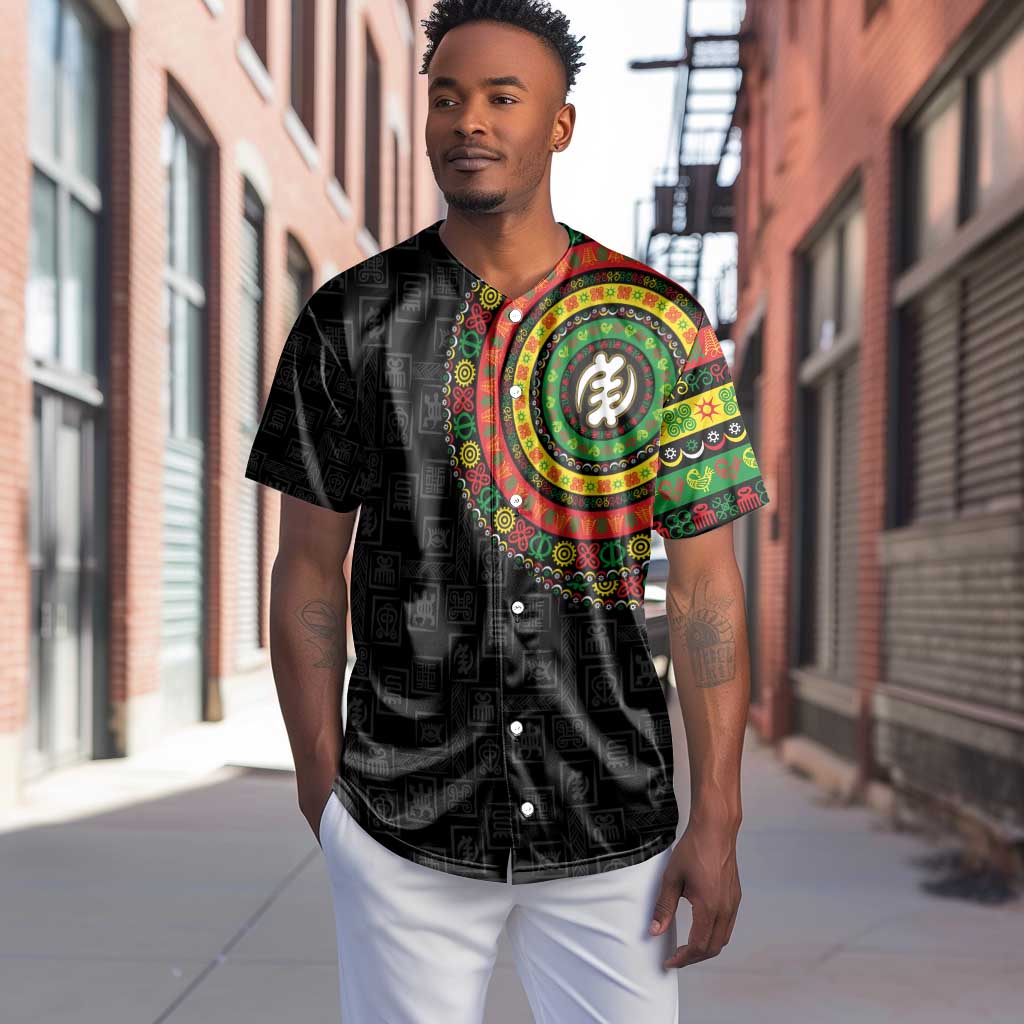 Adinkra Symbols Baseball Jersey African Culture DT02