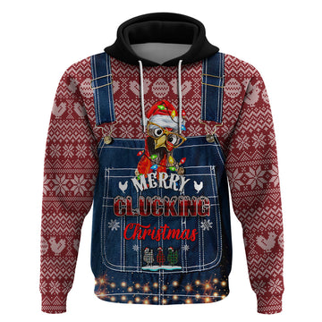 Merry Clucking Christmas Hoodie Chicken Santa Hat DT02
