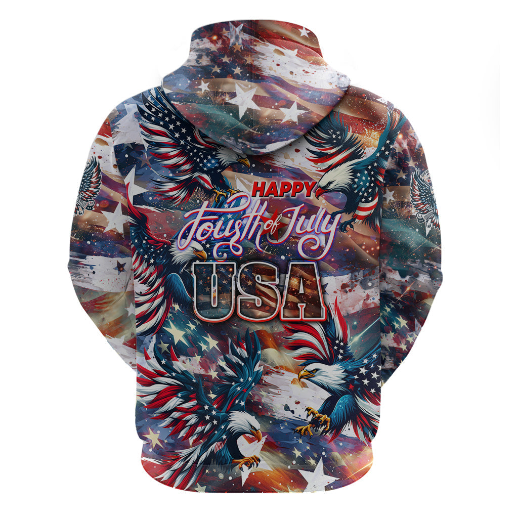 Happy Fourth of July Hoodie American Eagle Flag US Independence Day DT02