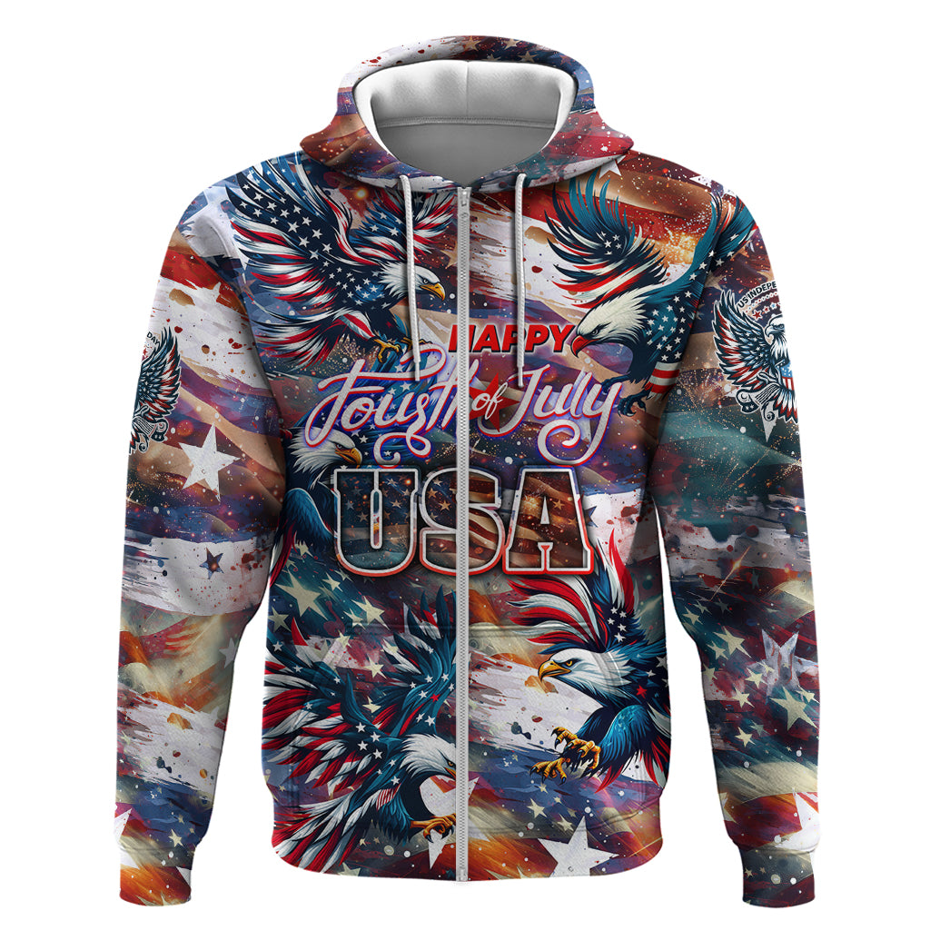 Happy Fourth of July Hoodie American Eagle Flag US Independence Day DT02