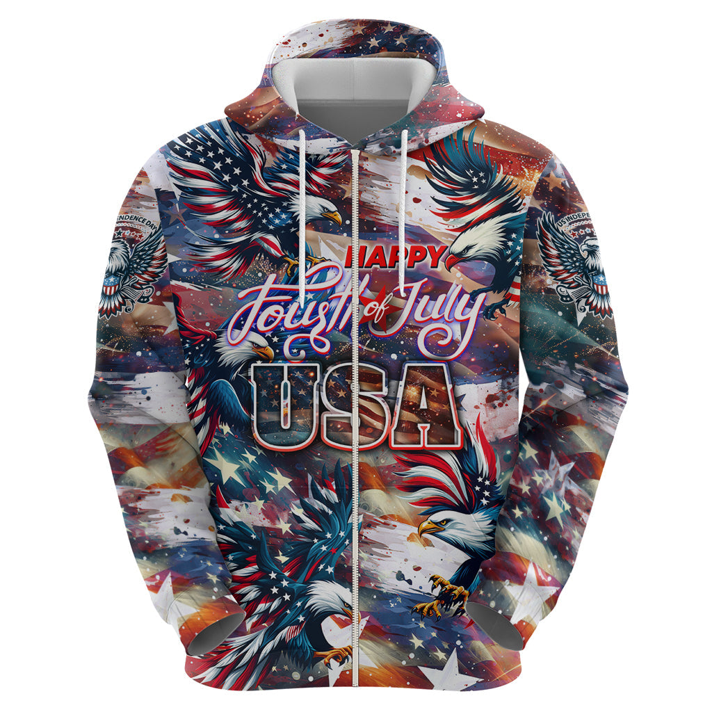 Happy Fourth of July Hoodie American Eagle Flag US Independence Day DT02