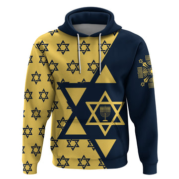 Happy Hanukkah Hoodie Jewish Star of David DT02