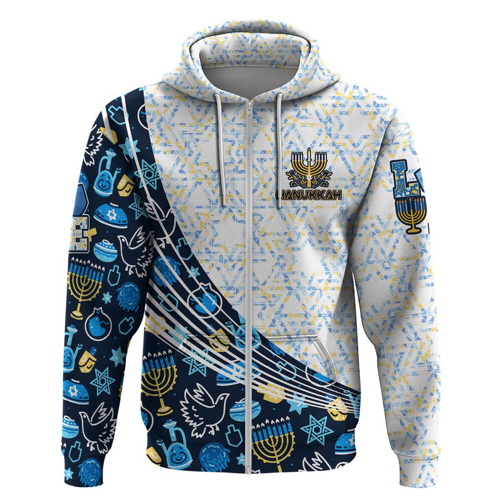 Happy Hanukkah Hoodie Menorah and Dreidel DT02
