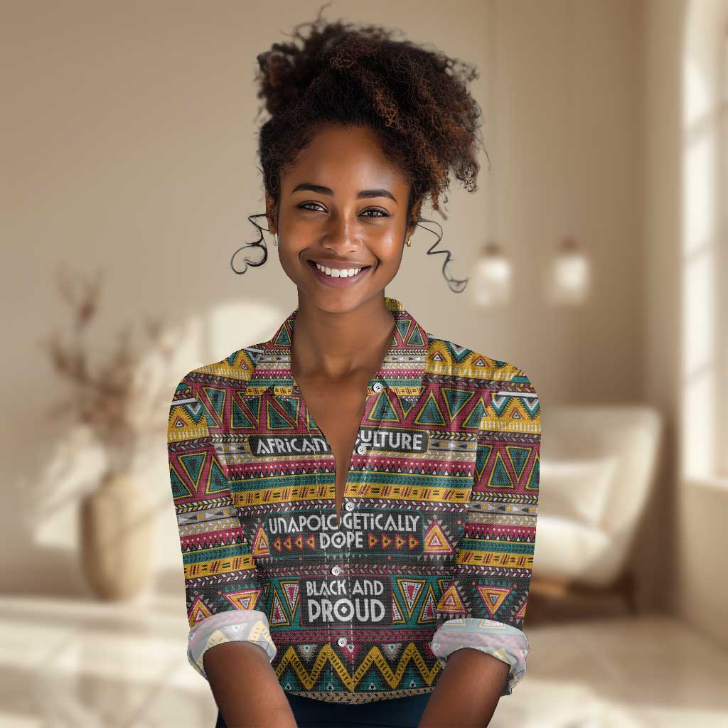 Colorful African Pattern Women Casual Shirt DT02