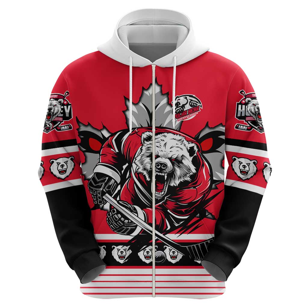 Personalized Polar Bear Hockey Canada Hoodie Maple Leaf Ice Warrior DT02