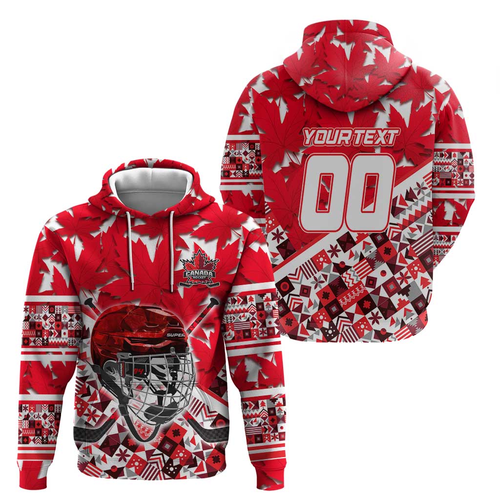 Personalized Canada Hockey Helmet Hoodie Maple Leaf Pattern DT02