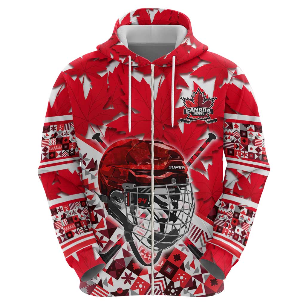 Personalized Canada Hockey Helmet Hoodie Maple Leaf Pattern DT02